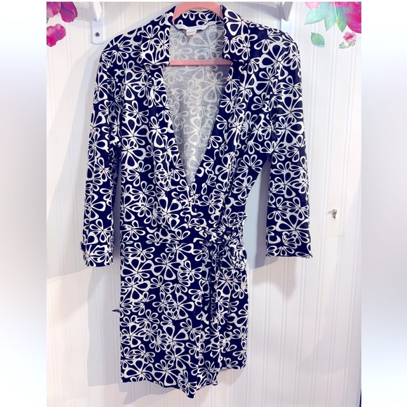 DVF Diane von Furstanburg Black and White Floral Romper Sz 10 - Picture 2 of 8